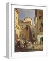 Festival of Our Lady at Gennazzano, Roman Campagna, Italy, 1865-Oswald Achenbach-Framed Giclee Print