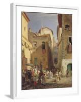 Festival of Our Lady at Gennazzano, Roman Campagna, Italy, 1865-Oswald Achenbach-Framed Giclee Print