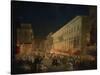 Festivals of Moccoletti (Tapers) (Carnival in Rome), 1852-Ippolito Caffi-Stretched Canvas