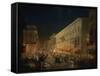 Festivals of Moccoletti (Tapers) (Carnival in Rome), 1852-Ippolito Caffi-Framed Stretched Canvas