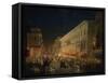 Festivals of Moccoletti (Tapers) (Carnival in Rome), 1852-Ippolito Caffi-Framed Stretched Canvas