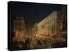 Festivals of Moccoletti (Tapers) (Carnival in Rome), 1852-Ippolito Caffi-Stretched Canvas