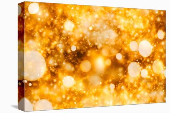 Festive Background with Natural Bokeh and Bright Golden Lights. Vintage Magic Background with Color-Maximusnd-Stretched Canvas