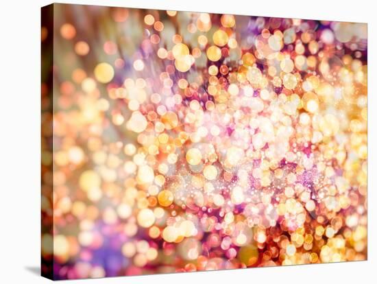 Festive Background with Natural Bokeh and Bright Golden Lights. Vintage Magic Background with Color-Maximusnd-Stretched Canvas