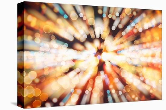 Festive Background with Natural Bokeh and Bright Golden Lights. Vintage Magic Background with Color-Maximusnd-Stretched Canvas