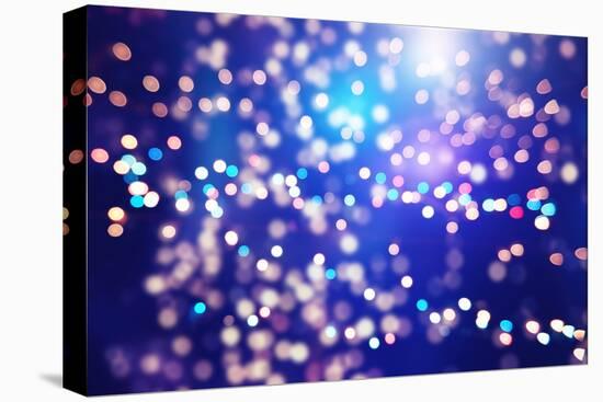 Festive Background with Natural Bokeh and Bright Golden Lights. Vintage Magic Background with Color-Maximusnd-Stretched Canvas