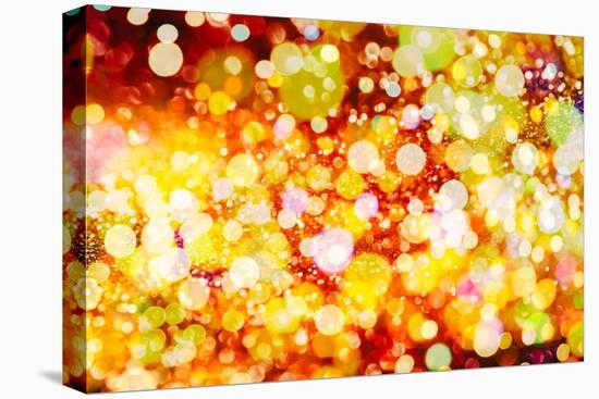 Festive Background with Natural Bokeh and Bright Golden Lights. Vintage Magic Background with Color-Maximusnd-Stretched Canvas