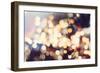 Festive Background with Natural Bokeh and Bright Golden Lights. Vintage Magic Background with Color-Maximusnd-Framed Premium Photographic Print