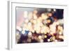 Festive Background with Natural Bokeh and Bright Golden Lights. Vintage Magic Background with Color-Maximusnd-Framed Photographic Print