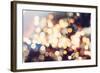 Festive Background with Natural Bokeh and Bright Golden Lights. Vintage Magic Background with Color-Maximusnd-Framed Photographic Print