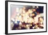 Festive Background with Natural Bokeh and Bright Golden Lights. Vintage Magic Background with Color-Maximusnd-Framed Photographic Print