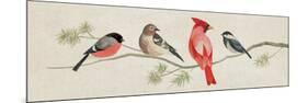Festive Birds Panel I Linen-Danhui Nai-Mounted Art Print
