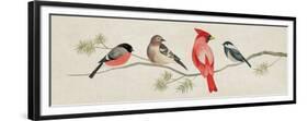 Festive Birds Panel I Linen-Danhui Nai-Framed Premium Giclee Print