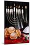 Festive Composition for Hanukkah on Cloth Close-Up-Yastremska-Mounted Photographic Print