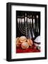 Festive Composition for Hanukkah on Cloth Close-Up-Yastremska-Framed Photographic Print