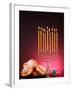 Festive Composition for Hanukkah on Dark Background-Yastremska-Framed Photographic Print