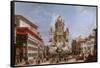 Festive Decorations on Pizza Di Spagna-Giovanni Paolo Pannini-Framed Stretched Canvas