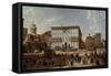 Festive Decorations on Pizza Di Spagna-Giovanni Paolo Pannini-Framed Stretched Canvas