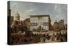 Festive Decorations on Pizza Di Spagna-Giovanni Paolo Pannini-Stretched Canvas