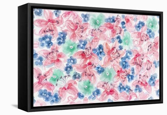 Festive Flower Patterns I-Li Bo-Framed Stretched Canvas