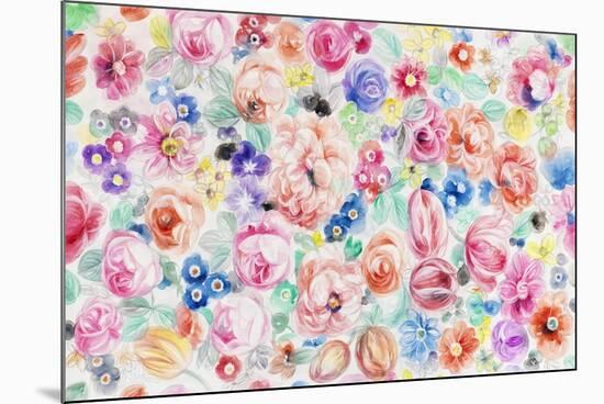 Festive Flower Patterns III-Li Bo-Mounted Giclee Print