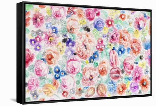 Festive Flower Patterns III-Li Bo-Framed Stretched Canvas