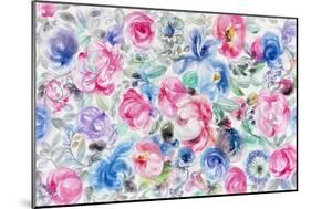 Festive Flower Patterns V-Li Bo-Mounted Premium Giclee Print