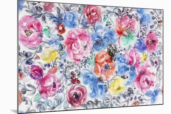 Festive Flower Patterns VI-Li Bo-Mounted Giclee Print