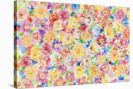 Festive Flower Patterns VII-Li Bo-Stretched Canvas