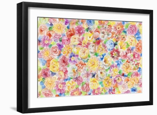 Festive Flower Patterns VII-Li Bo-Framed Giclee Print