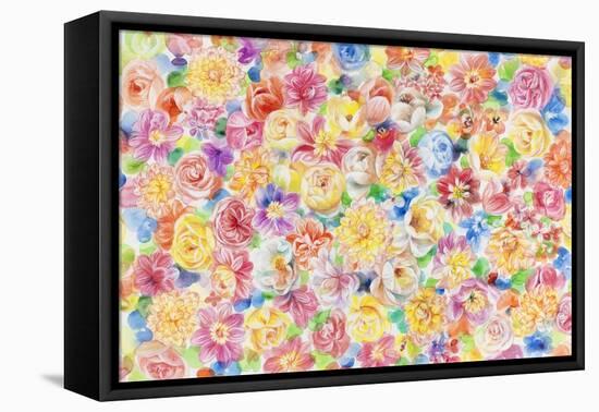 Festive Flower Patterns VII-Li Bo-Framed Stretched Canvas