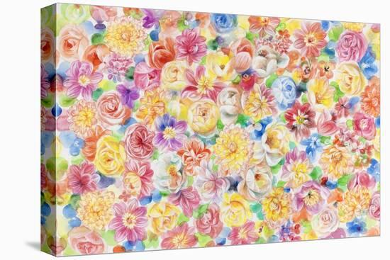 Festive Flower Patterns VII-Li Bo-Stretched Canvas