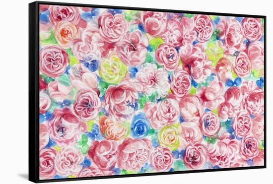 Festive Flower Patterns VIII-Li Bo-Framed Stretched Canvas