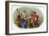 Festive Men Drinking and Smoking Scene Cigar Box Label-Lantern Press-Framed Art Print