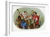 Festive Men Drinking and Smoking Scene Cigar Box Label-Lantern Press-Framed Art Print