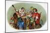 Festive Men Drinking and Smoking Scene Cigar Box Label-Lantern Press-Mounted Art Print