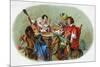 Festive Men Drinking and Smoking Scene Cigar Box Label-Lantern Press-Mounted Premium Giclee Print