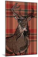 Festive Plaid Stag-Ingrid Van Den Brand-Mounted Giclee Print