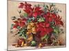 Festive Poinsettia Basket-Barbara Mock-Mounted Premium Giclee Print