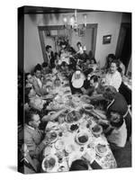 Festive Spread Through Dining Room at La Falce Family Reunion-Ralph Morse-Stretched Canvas