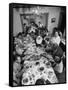 Festive Spread Through Dining Room at La Falce Family Reunion-Ralph Morse-Framed Stretched Canvas