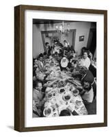 Festive Spread Through Dining Room at La Falce Family Reunion-Ralph Morse-Framed Photographic Print