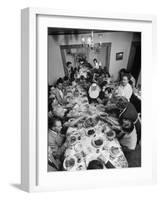 Festive Spread Through Dining Room at La Falce Family Reunion-Ralph Morse-Framed Photographic Print