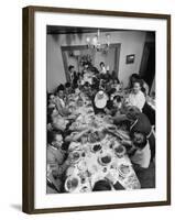 Festive Spread Through Dining Room at La Falce Family Reunion-Ralph Morse-Framed Photographic Print