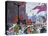 Festivities Marking the Opening of the Second Congress of the Comintern, 1921-Boris Mikhajlovich Kustodiev-Stretched Canvas