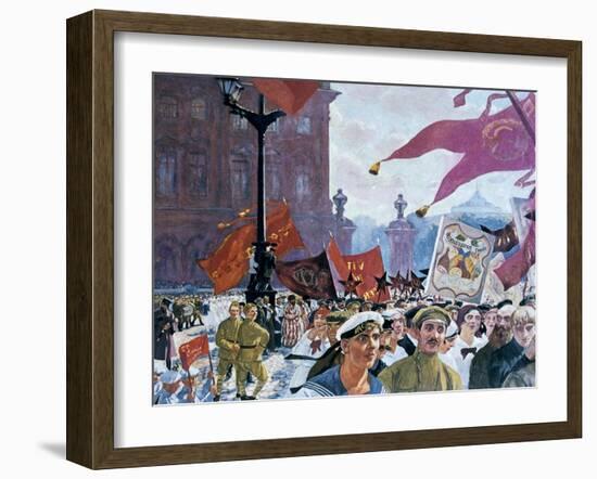 Festivities Marking the Opening of the Second Congress of the Comintern, 1921-Boris Mikhajlovich Kustodiev-Framed Giclee Print