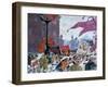 Festivities Marking the Opening of the Second Congress of the Comintern, 1921-Boris Mikhajlovich Kustodiev-Framed Giclee Print