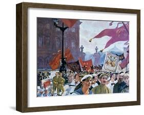 Festivities Marking the Opening of the Second Congress of the Comintern, 1921-Boris Mikhajlovich Kustodiev-Framed Giclee Print