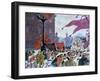 Festivities Marking the Opening of the Second Congress of the Comintern, 1921-Boris Mikhajlovich Kustodiev-Framed Giclee Print