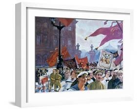 Festivities Marking the Opening of the Second Congress of the Comintern, 1921-Boris Mikhajlovich Kustodiev-Framed Giclee Print